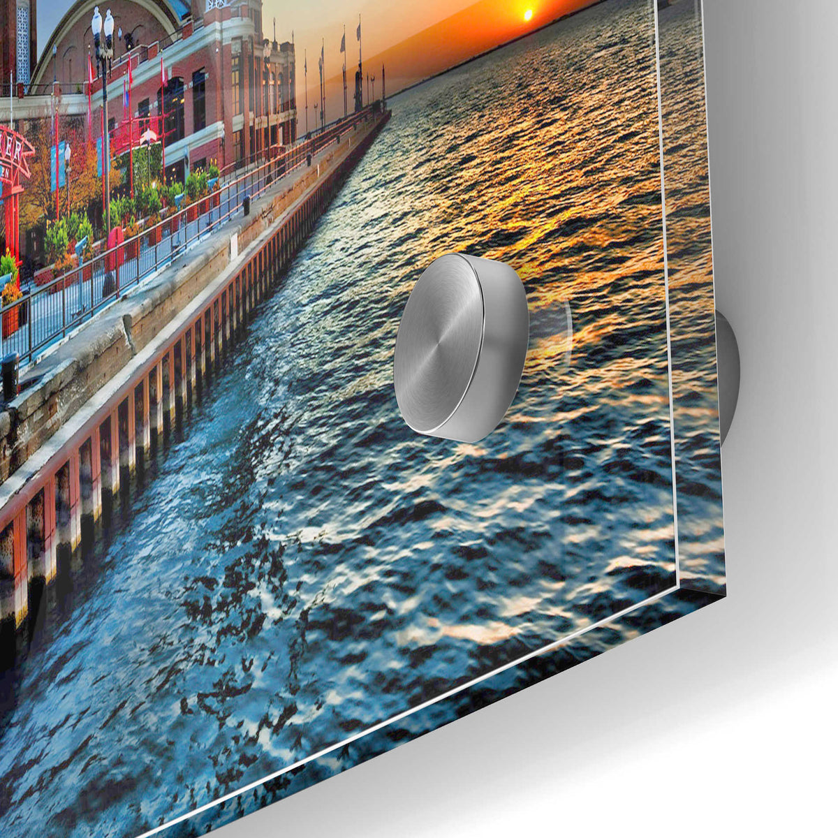 Epic Art 'Sunrise at the Pier,' Acrylic Glass Wall Art,24x36