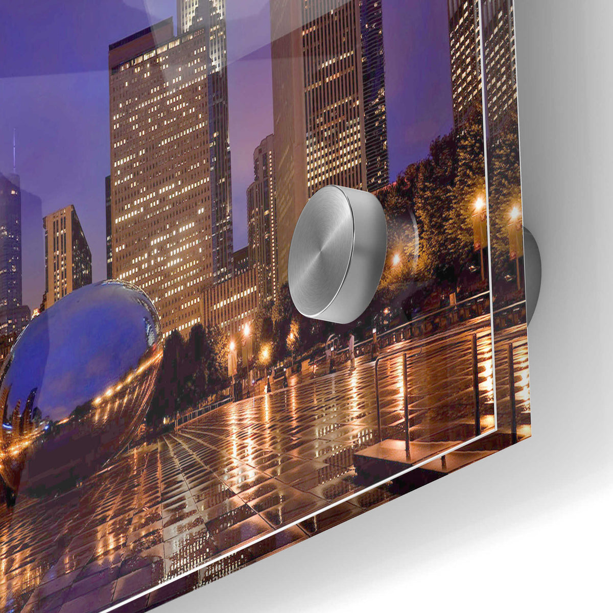 Epic Art 'The Bean in Autumn Rain,' Acrylic Glass Wall Art,24x36