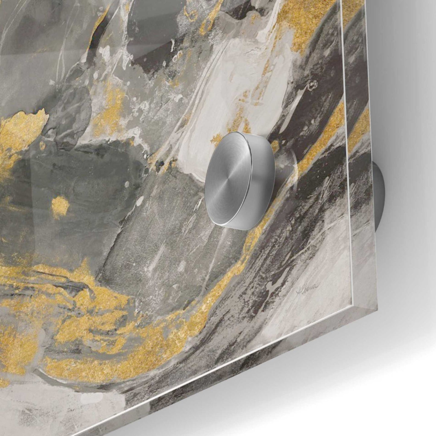 Epic Art 'Arroyo Gold and Black' by Albena Hristova, Acrylic Glass Wall Art,36x36