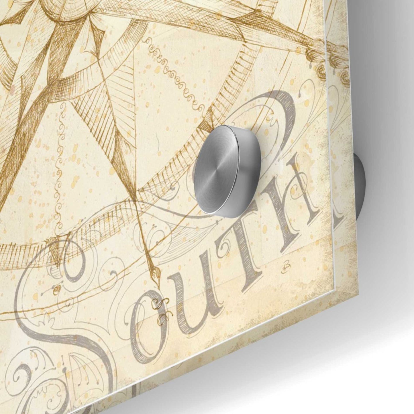 Epic Art 'Coast to Coast Sepia II' by Daphne Brissonet, Acrylic Glass Wall Art,36x36