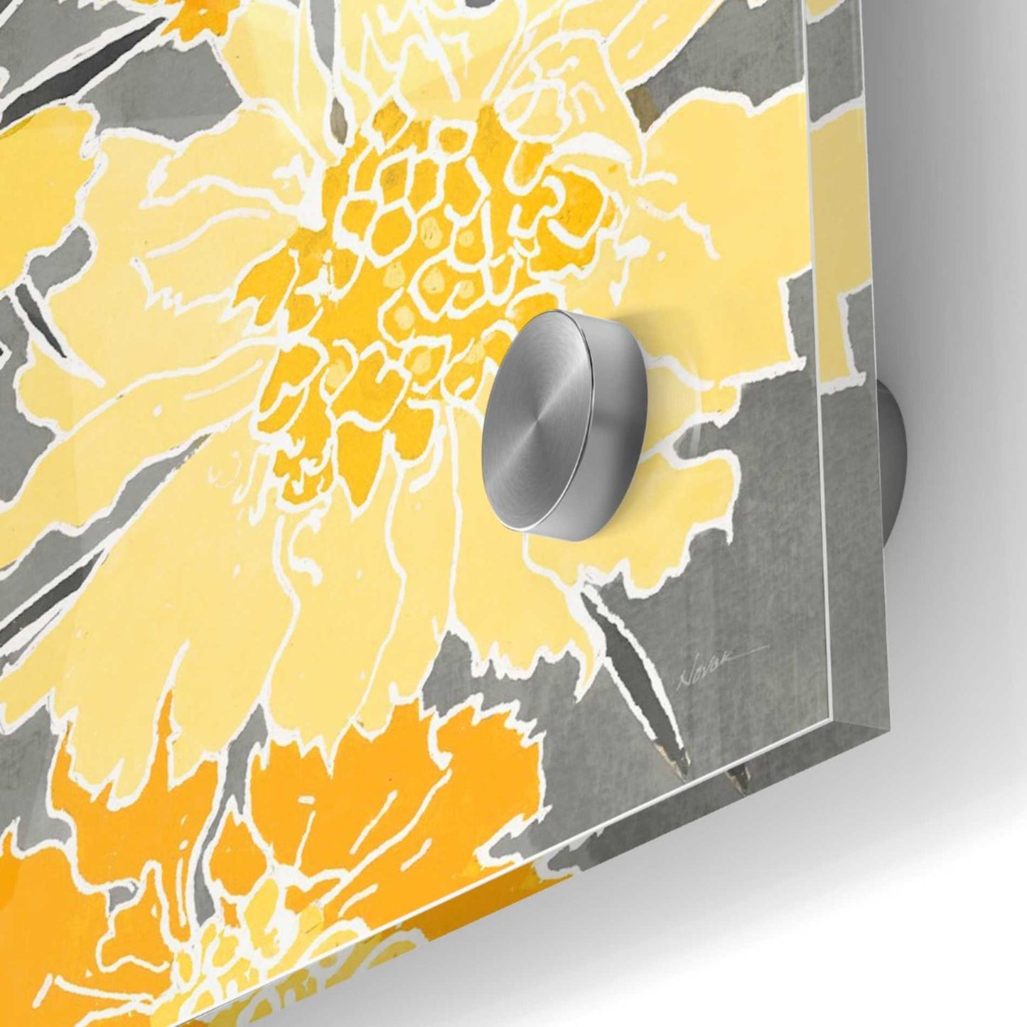 Epic Art 'Cloisonne Beauty I Gray' by Shirley Novak, Acrylic Glass Wall Art,36x36