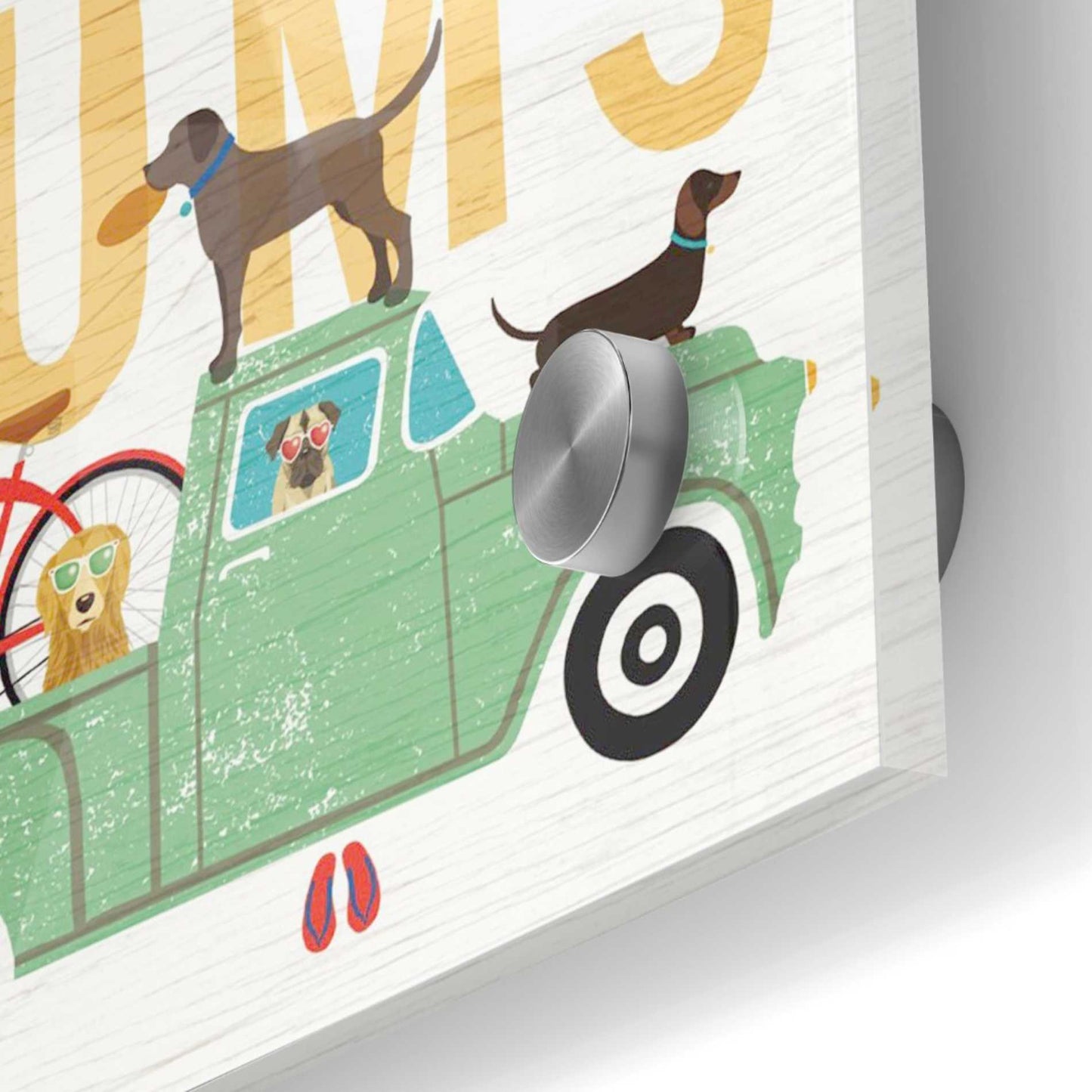 Epic Art 'Beach Bums Truck I square' by Michael Mullan, Acrylic Glass Wall Art,36x36