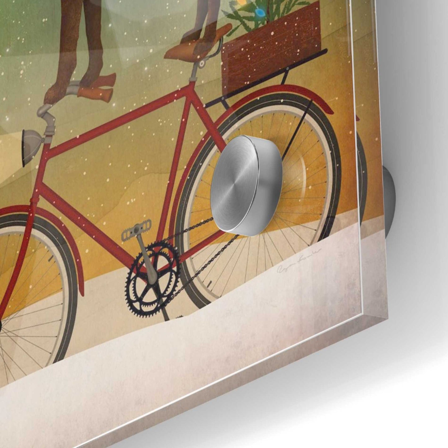 Epic Art 'Brown Lab on Bike Christmas' by Ryan Fowler, Acrylic Glass Wall Art,36x36