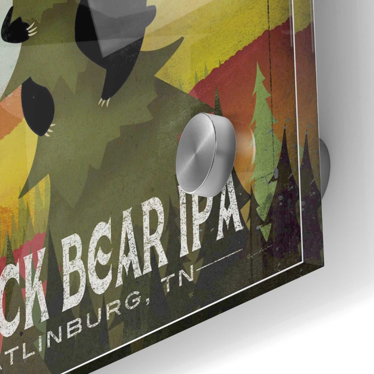 Epic Art 'Leaf Peeper Black Bear IPA' by Ryan Fowler, Acrylic Glass Wall Art,36x36