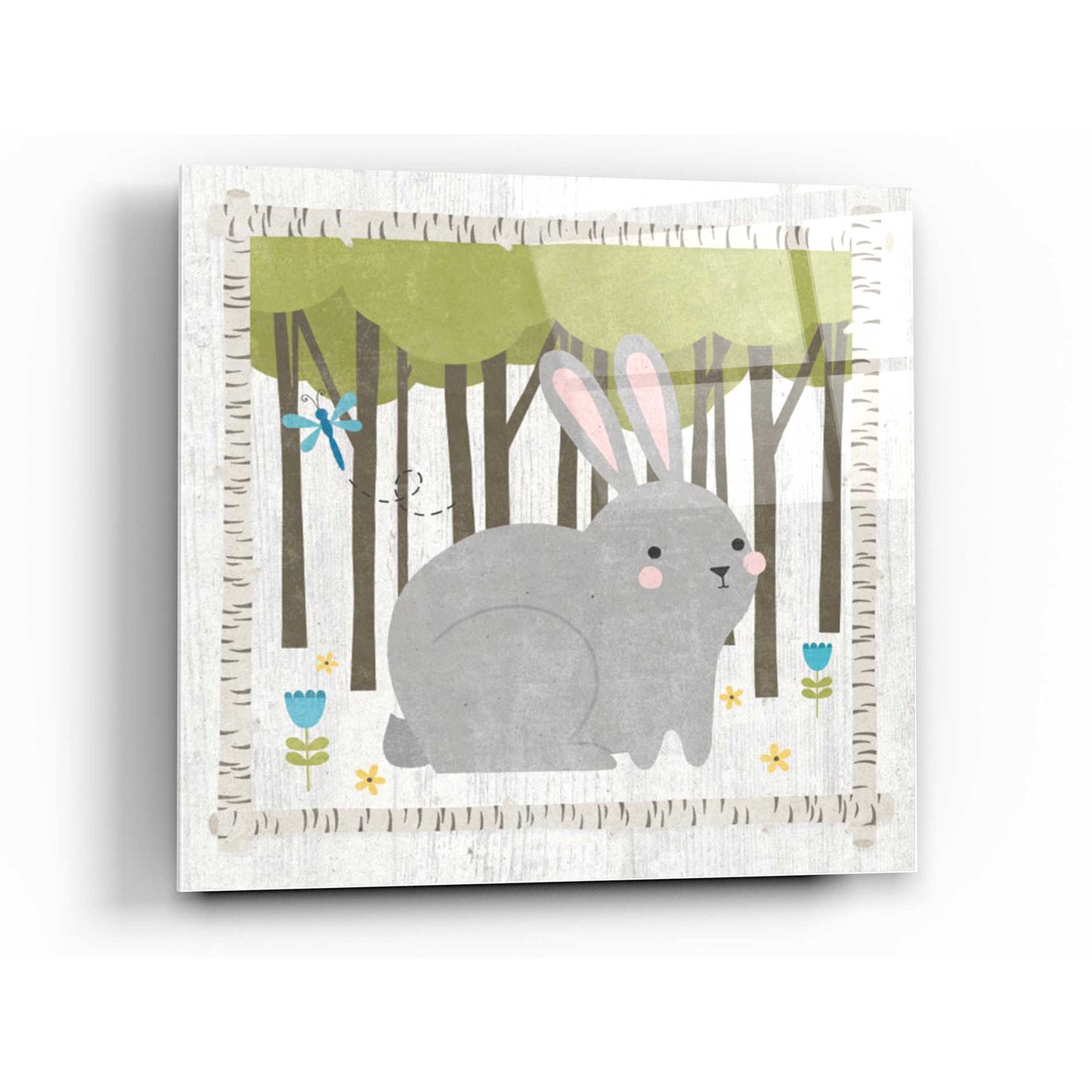 Epic Art 'Wood Hideaway Bunny' by Moira Hershey, Acrylic Glass Wall Art,36x36