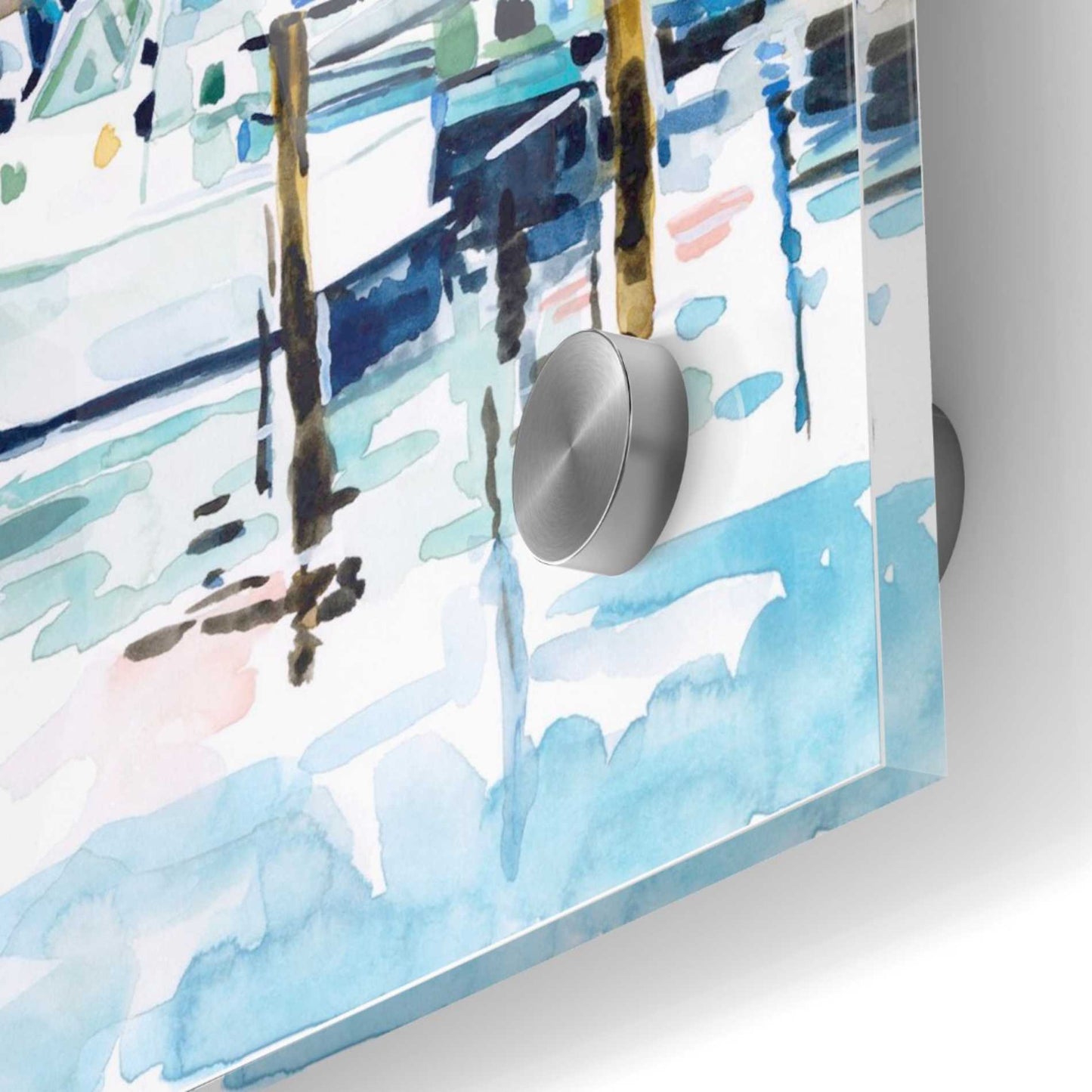 Epic Art 'Watercolor Marina I' by Emma Scarvey Acrylic Glass Wall Art,36x36