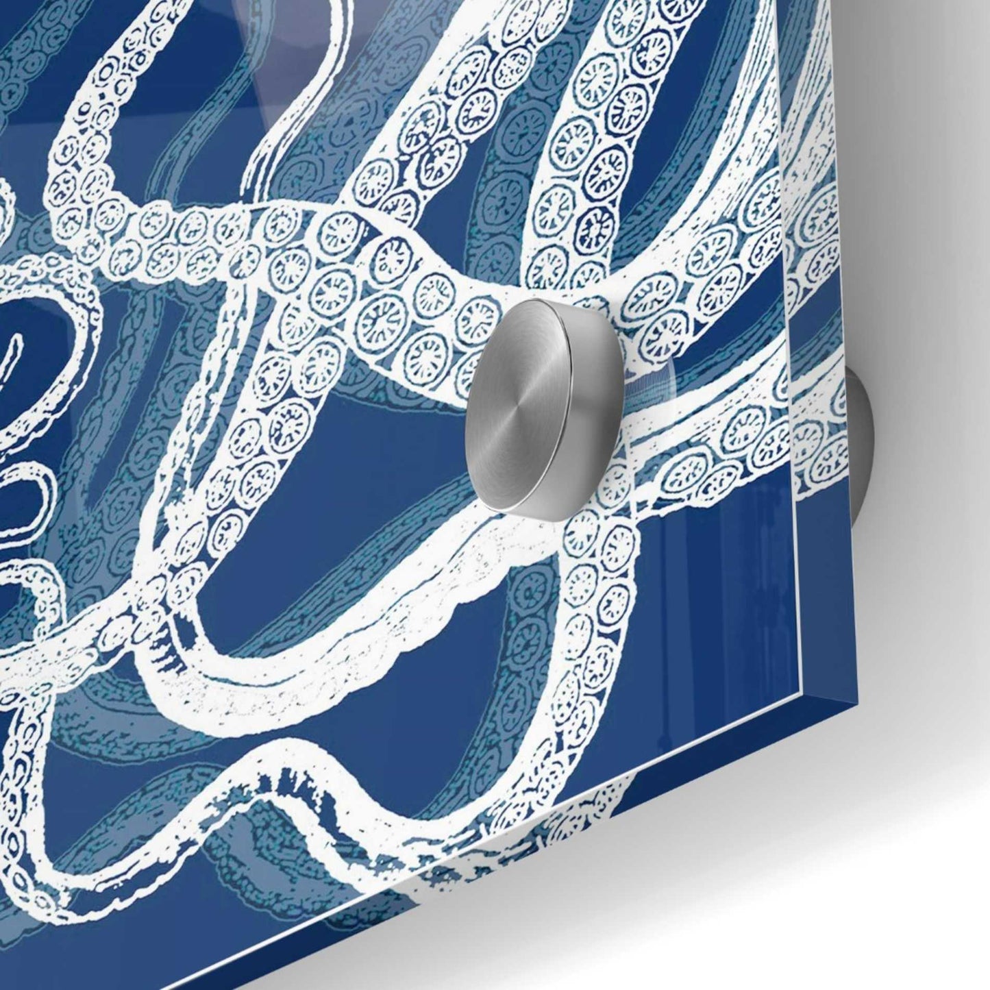 Epic Art 'Octopus Tentacles Blue And White' by Fab Funky Acrylic Glass Wall Art,36x36
