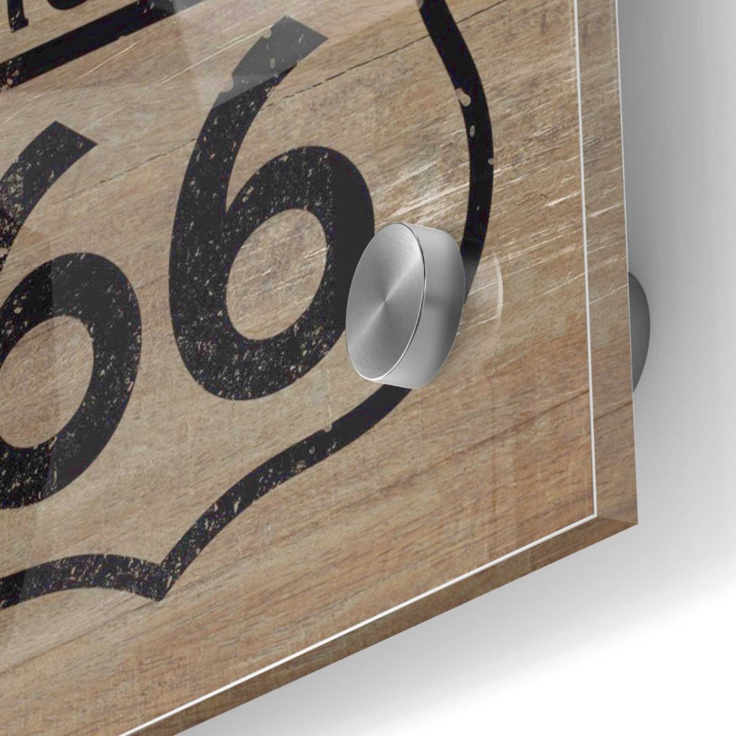 Epic Art 'Route 66 Black On Wood' by Linda Woods, Acrylic Glass Wall Art,36x36