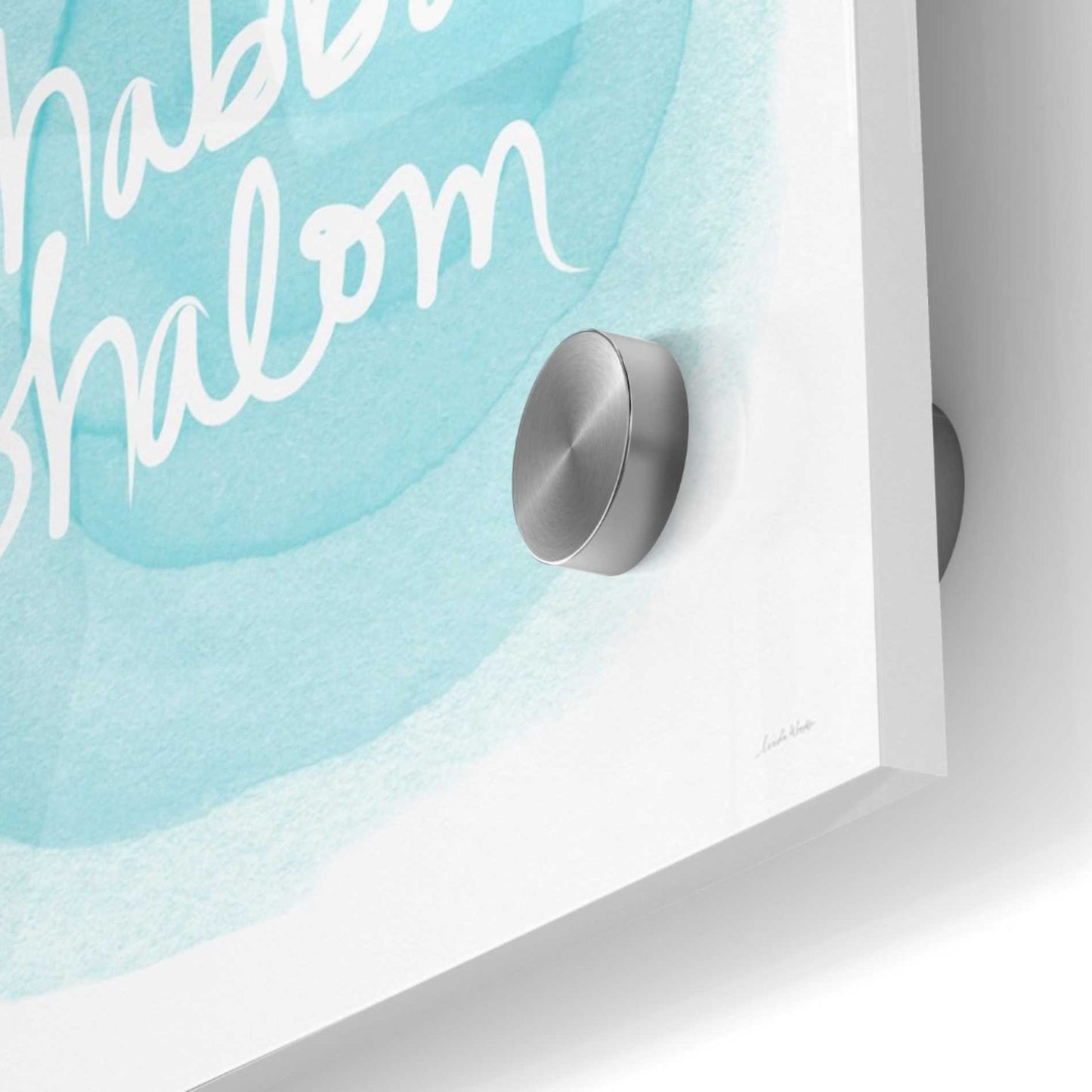 Epic Art 'Shabbat Shalom Blue' by Linda Woods, Acrylic Glass Wall Art,36x36