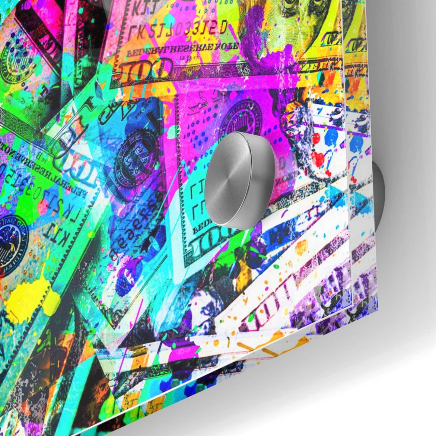 Epic Art 'Dirty Benjamins' Acrylic Glass Wall Art,36x36