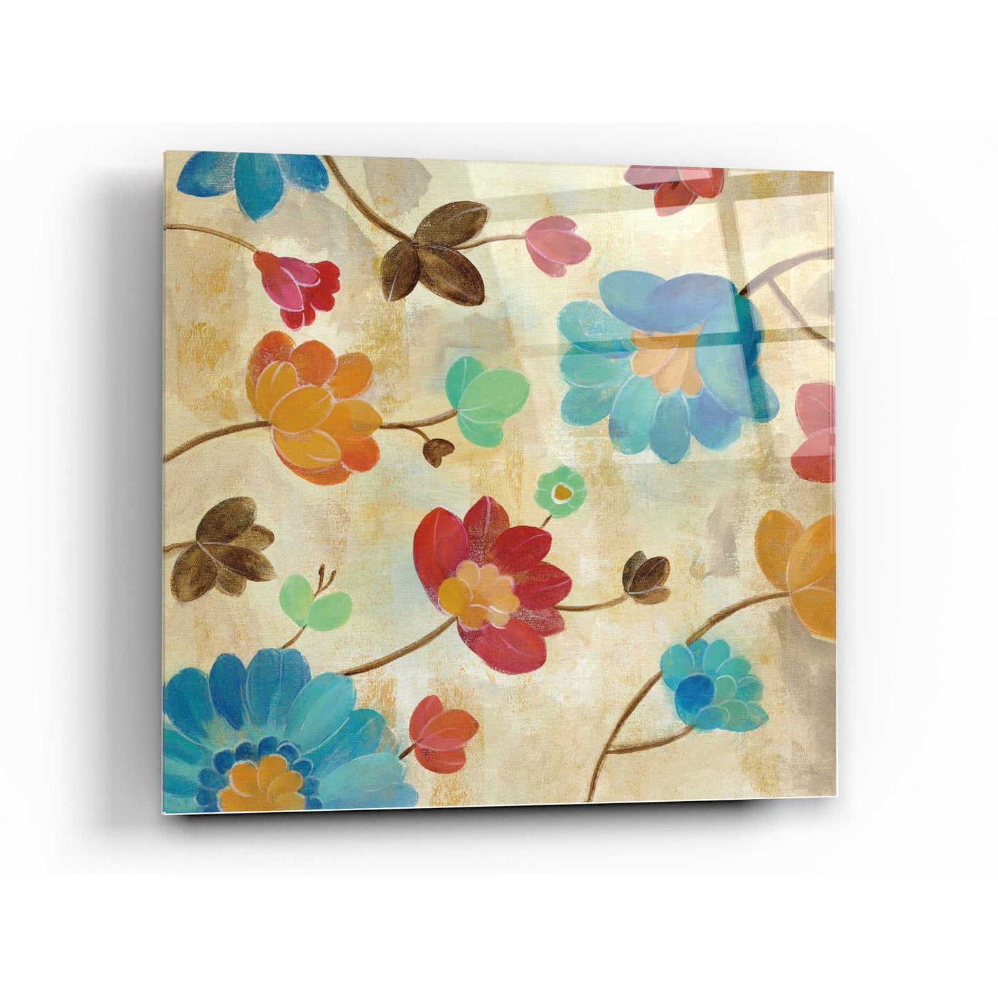Epic Art 'Coral and Teal Garden II' by Silvia Vassileva, Acrylic Glass Wall Art,36x36