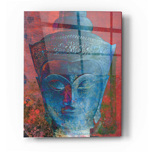 Epic Art 'Blue Buddha Head' by Elena Ray Acrylic Glass Wall Art
