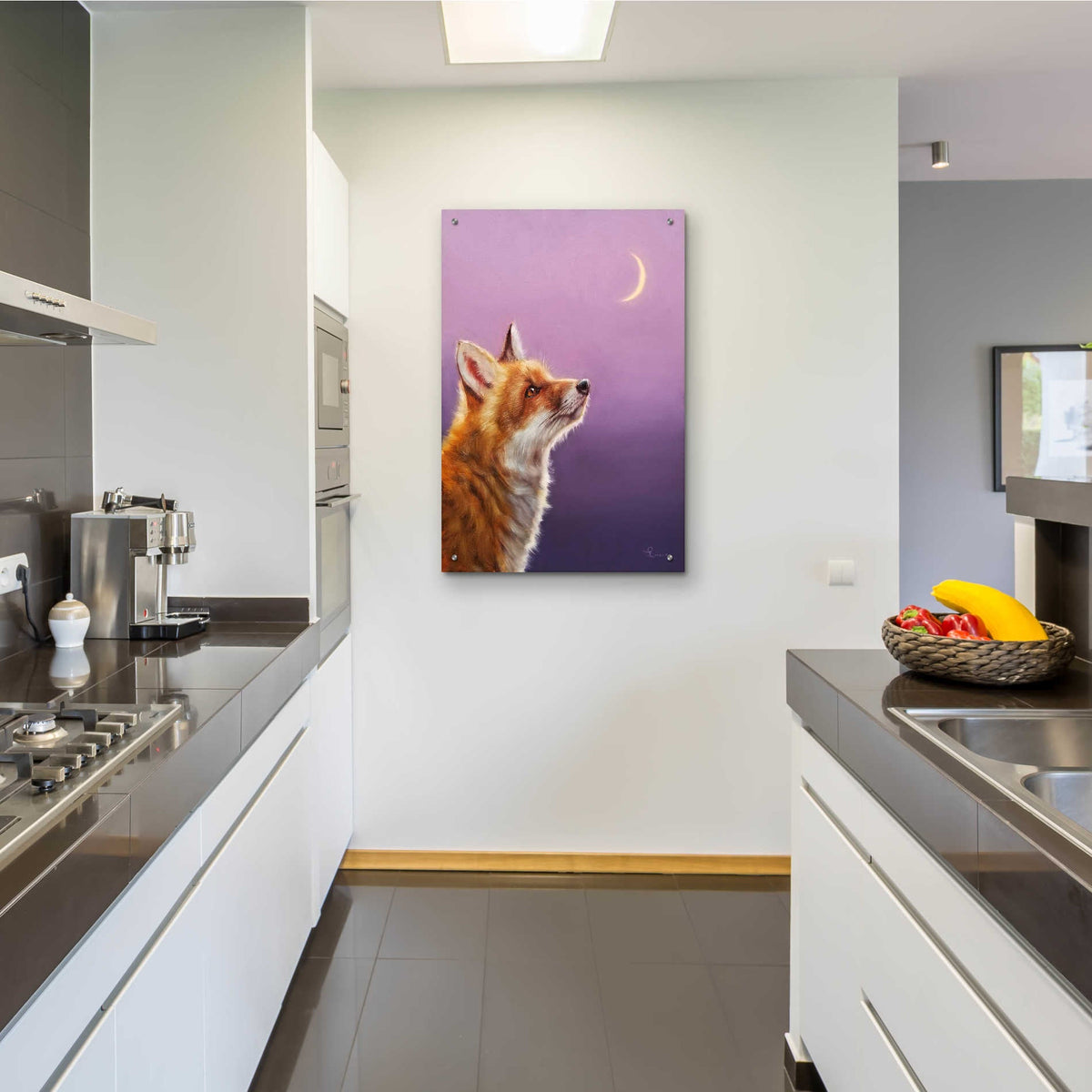 'Talking To The Moon' acrylic glass wall art in a room – Lucia Heffernan collection