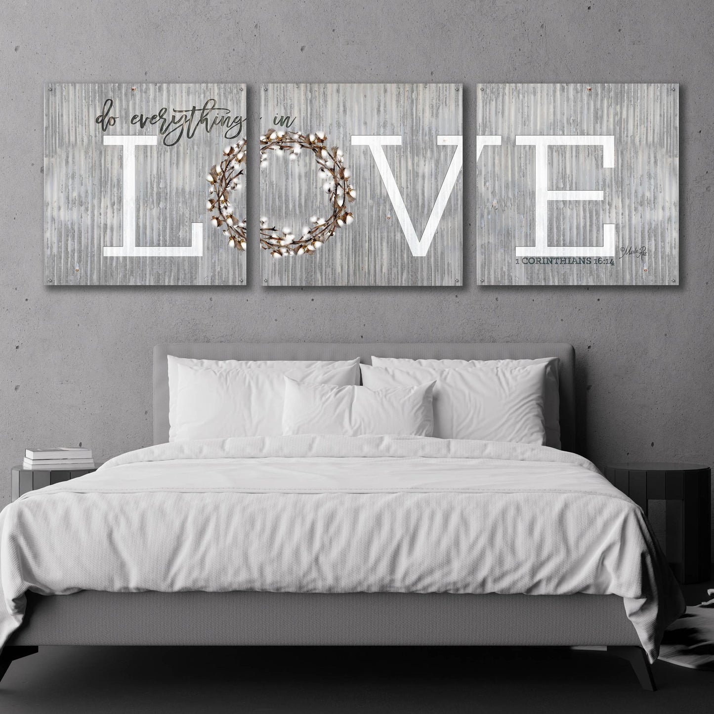 Epic Art 'Love - Do Everything in Love' by Marla Rae, Acrylic Glass Wall Art, 3 Piece Set,108x36