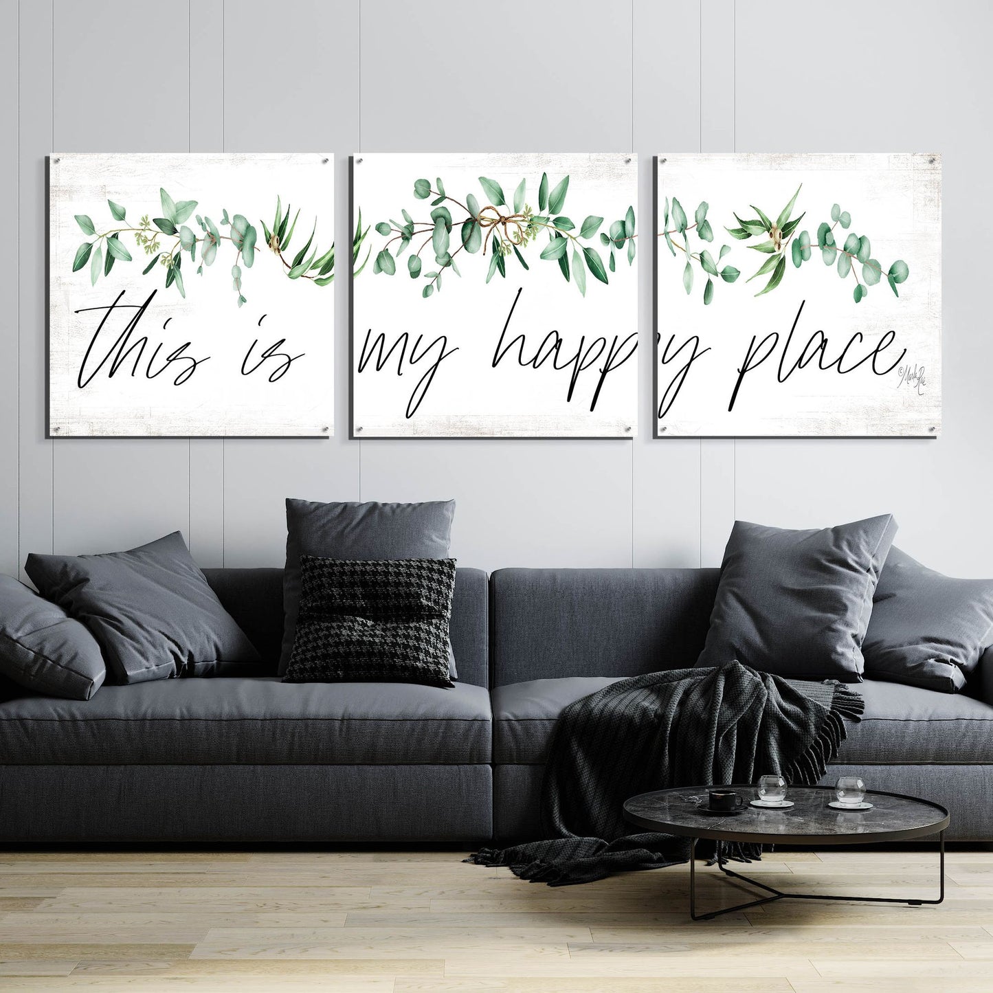 Epic Art 'This is My Happy Place' by Marla Rae, Acrylic Glass Wall Art, 3 Piece Set,108x36