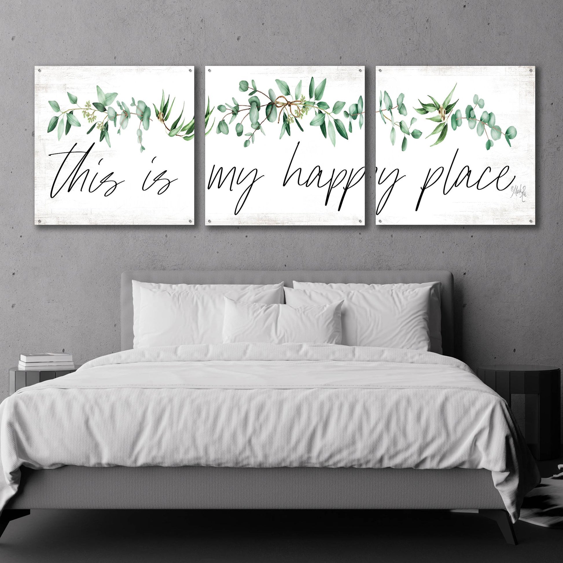 Epic Art 'This is My Happy Place' by Marla Rae, Acrylic Glass Wall Art, 3 Piece Set,108x36