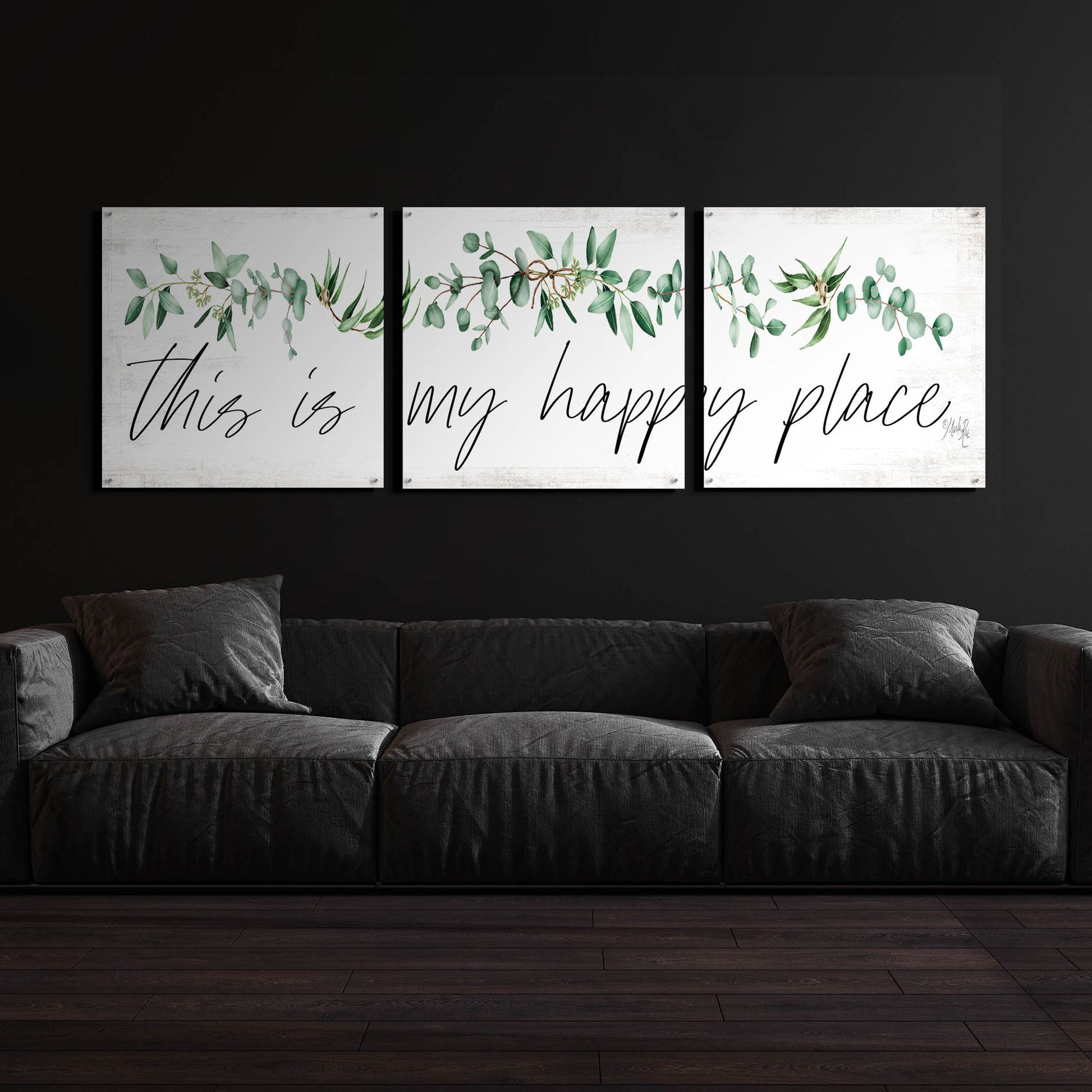 Epic Art 'This is My Happy Place' by Marla Rae, Acrylic Glass Wall Art, 3 Piece Set,108x36
