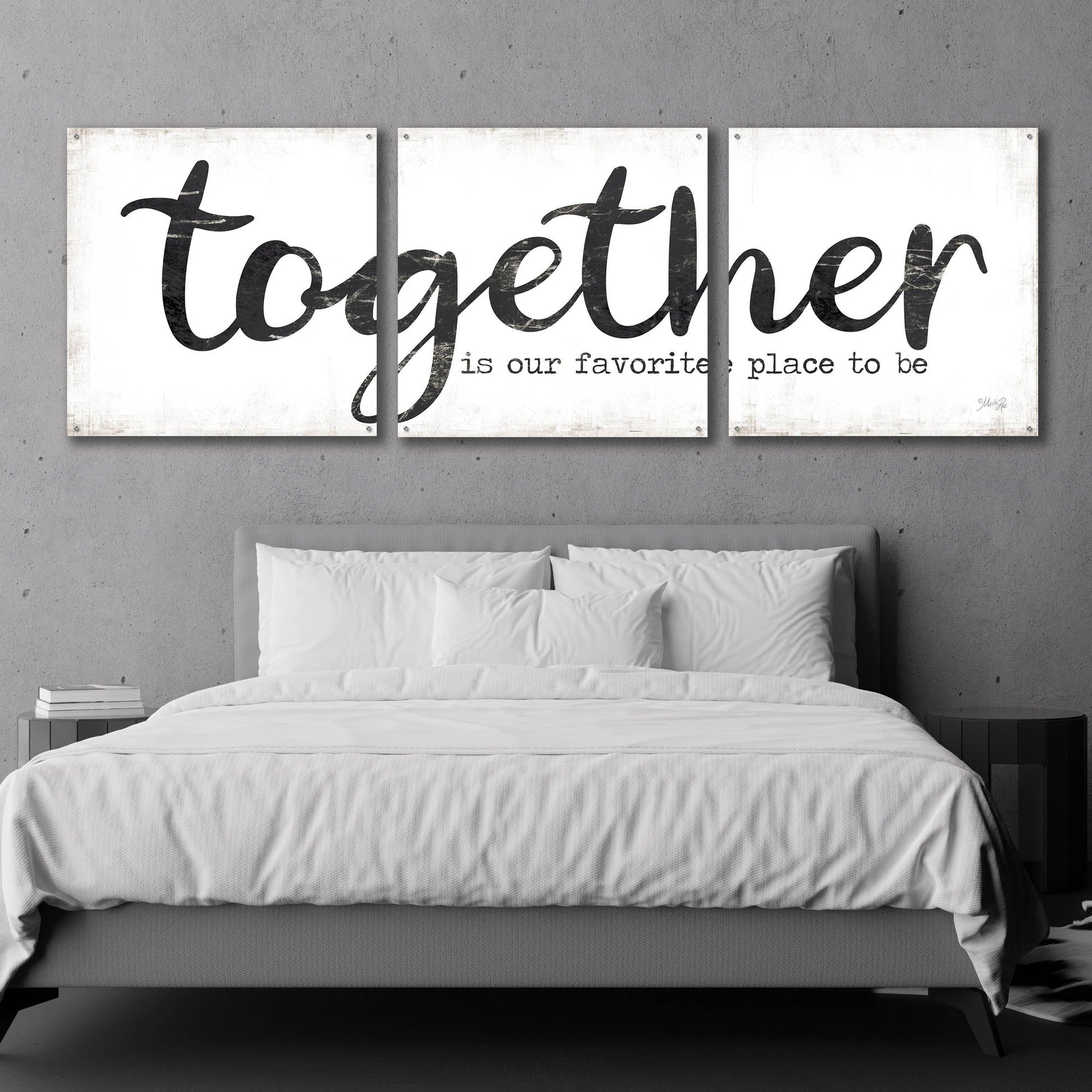 Epic Art 'Together is Our Favorite Place to Be' by Marla Rae, Acrylic Glass Wall Art, 3 Piece Set,108x36