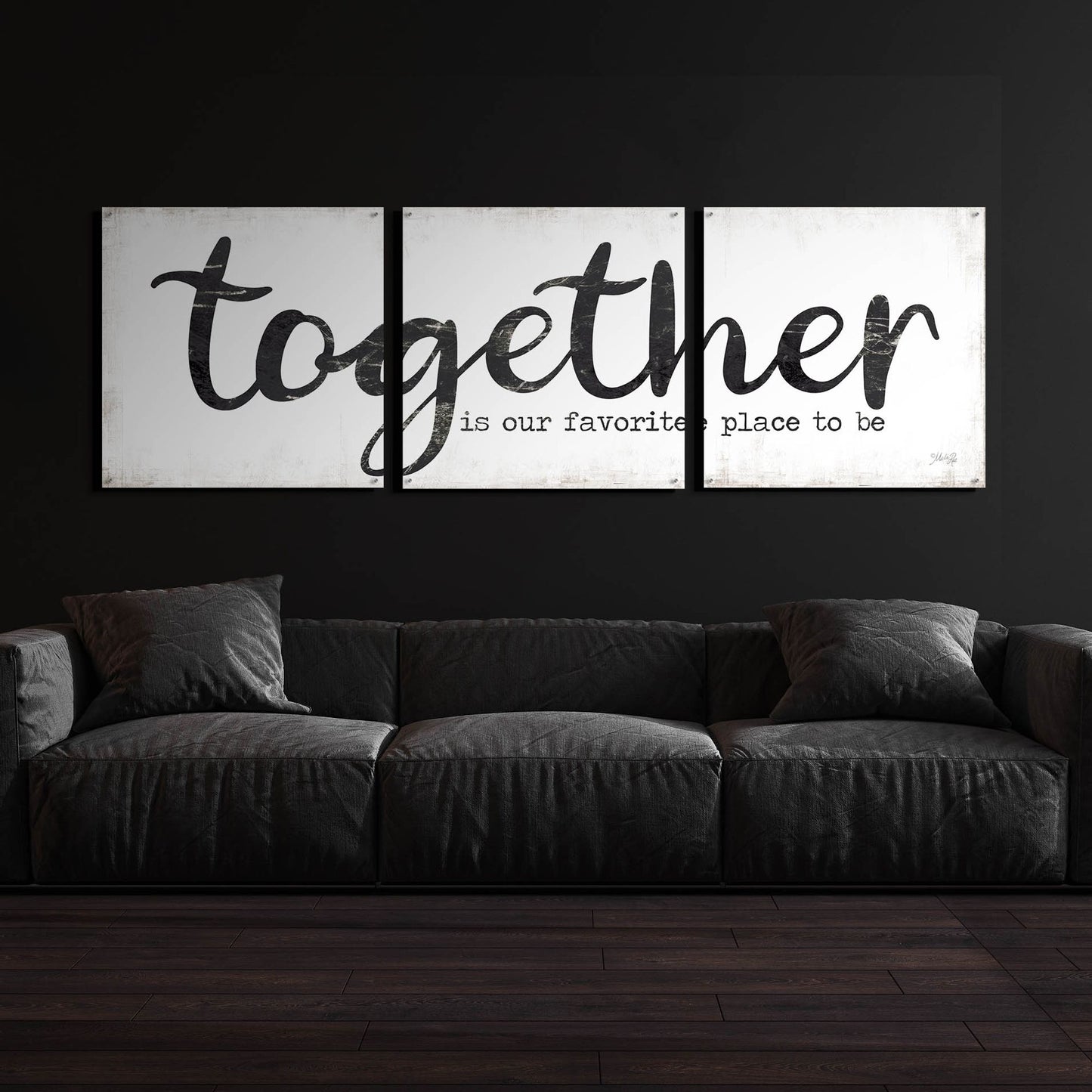 Epic Art 'Together is Our Favorite Place to Be' by Marla Rae, Acrylic Glass Wall Art, 3 Piece Set,108x36