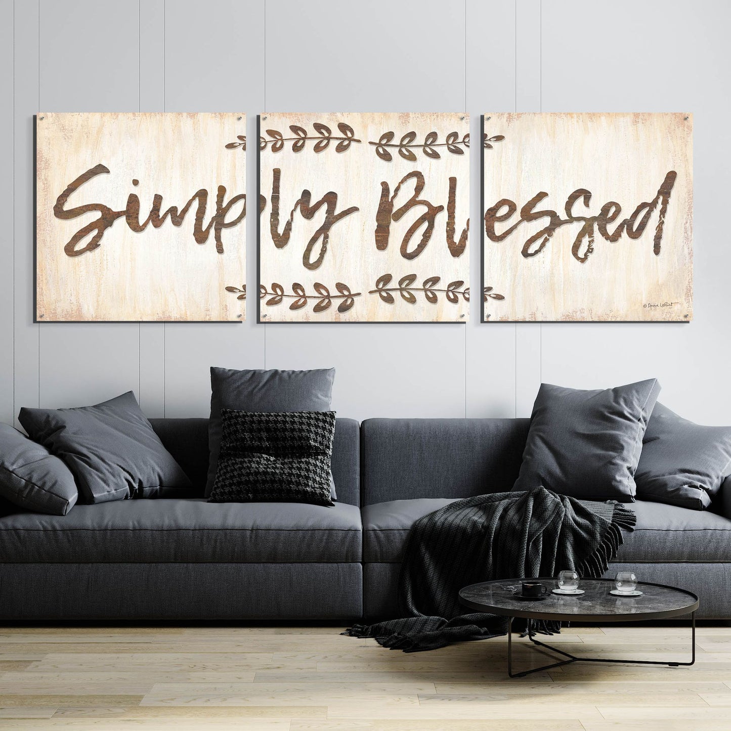 Epic Art 'Simply Blessed' by Annie LaPoint, Acrylic Glass Wall Art, 3 Piece Set,108x36