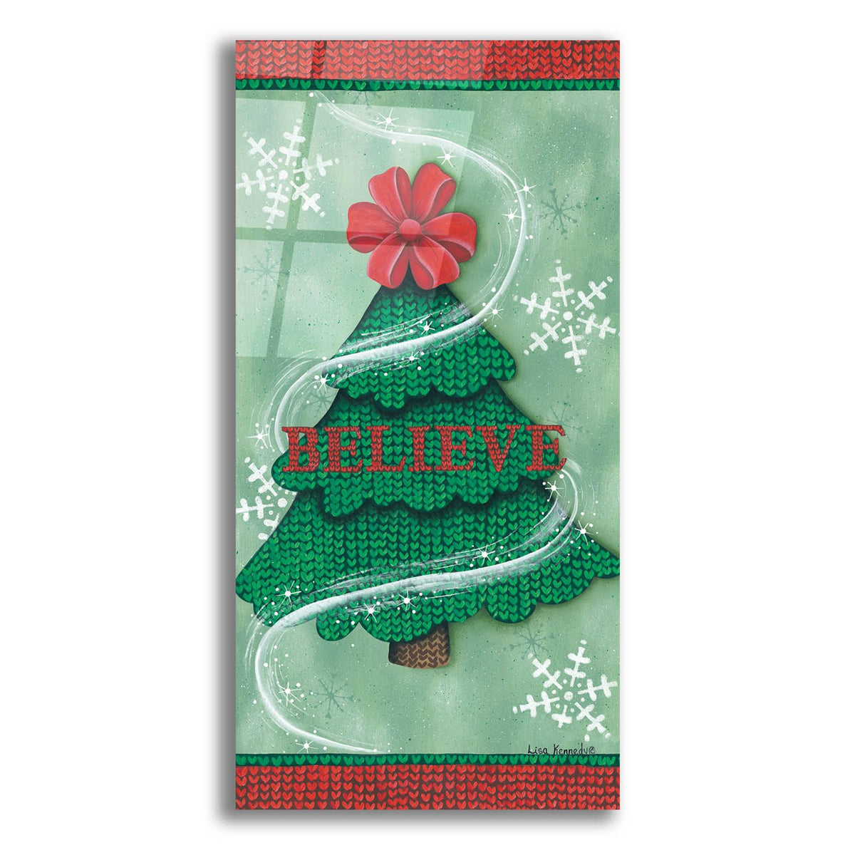 Believe Stitch Tree by Lisa Kennedy acrylic glass wall art
