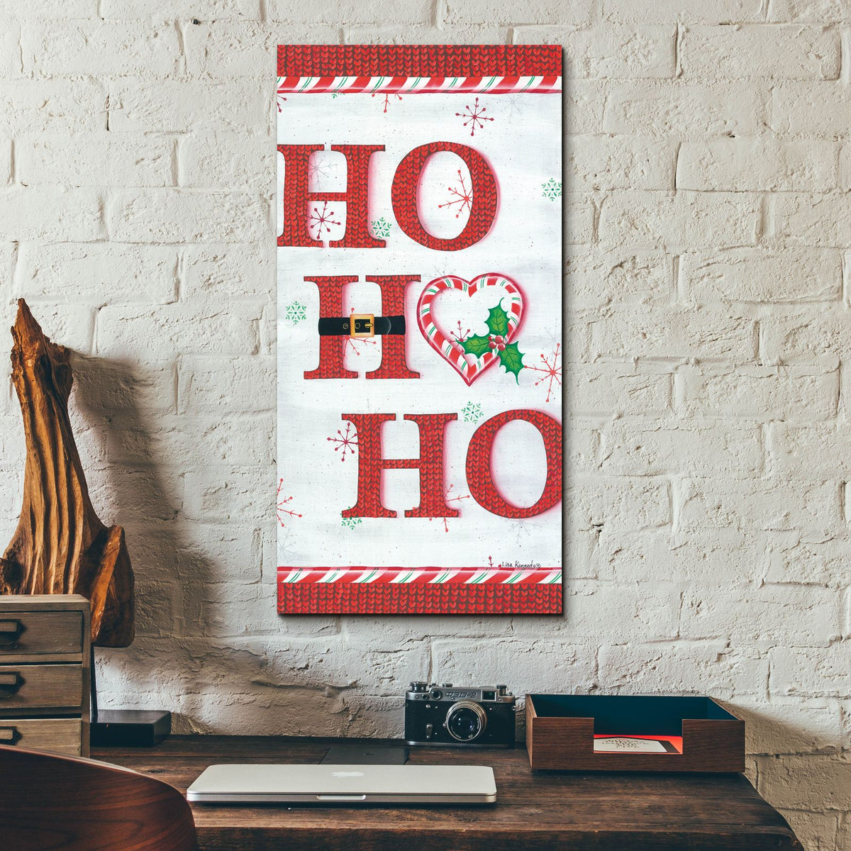 Ho Ho Ho by Lisa Kennedy - 12x24 acrylic wall art in a room