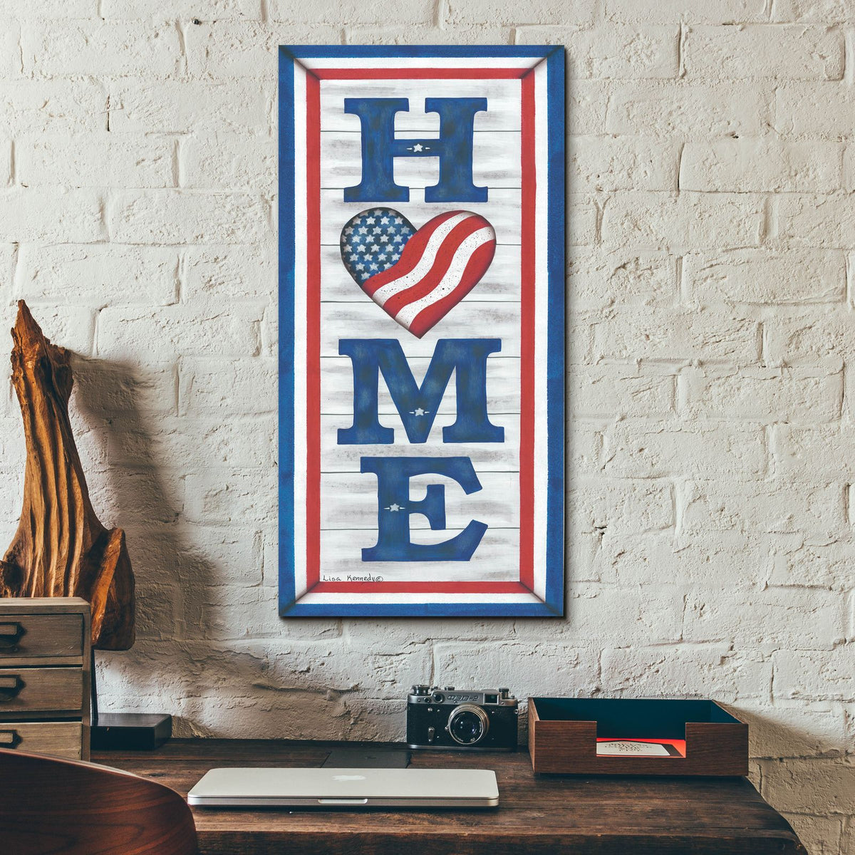 Patriotic Home by Lisa Kennedy - 12x24 acrylic wall art in a room