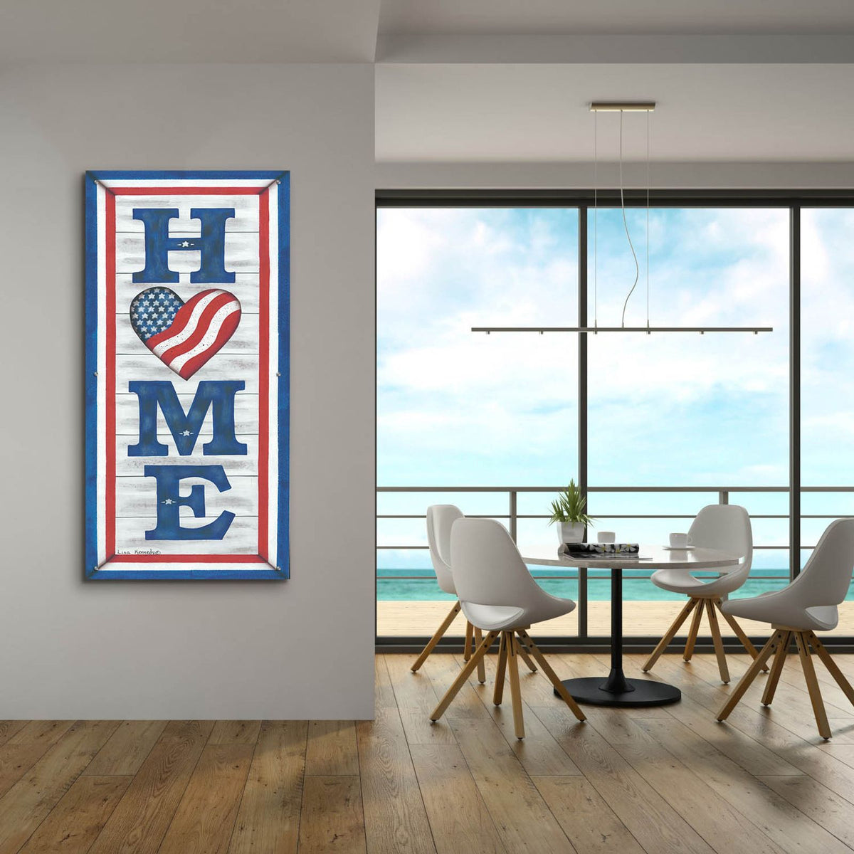 Patriotic Home by Lisa Kennedy - 24x48 acrylic wall art in a room