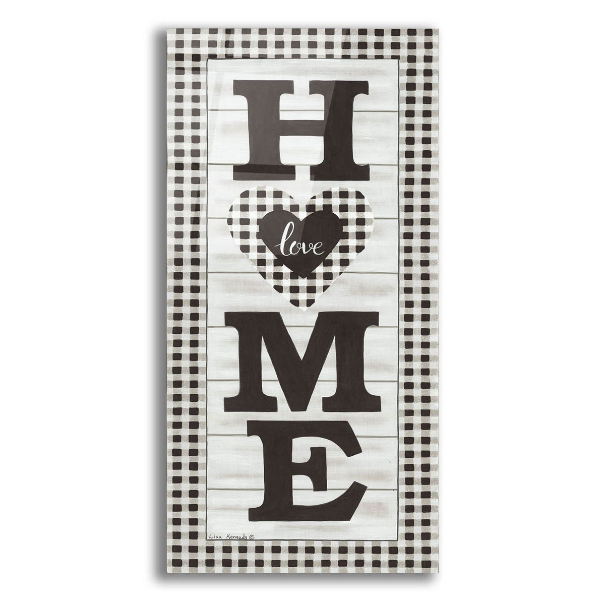 Black & White Plaid Home by Lisa Kennedy acrylic glass wall art