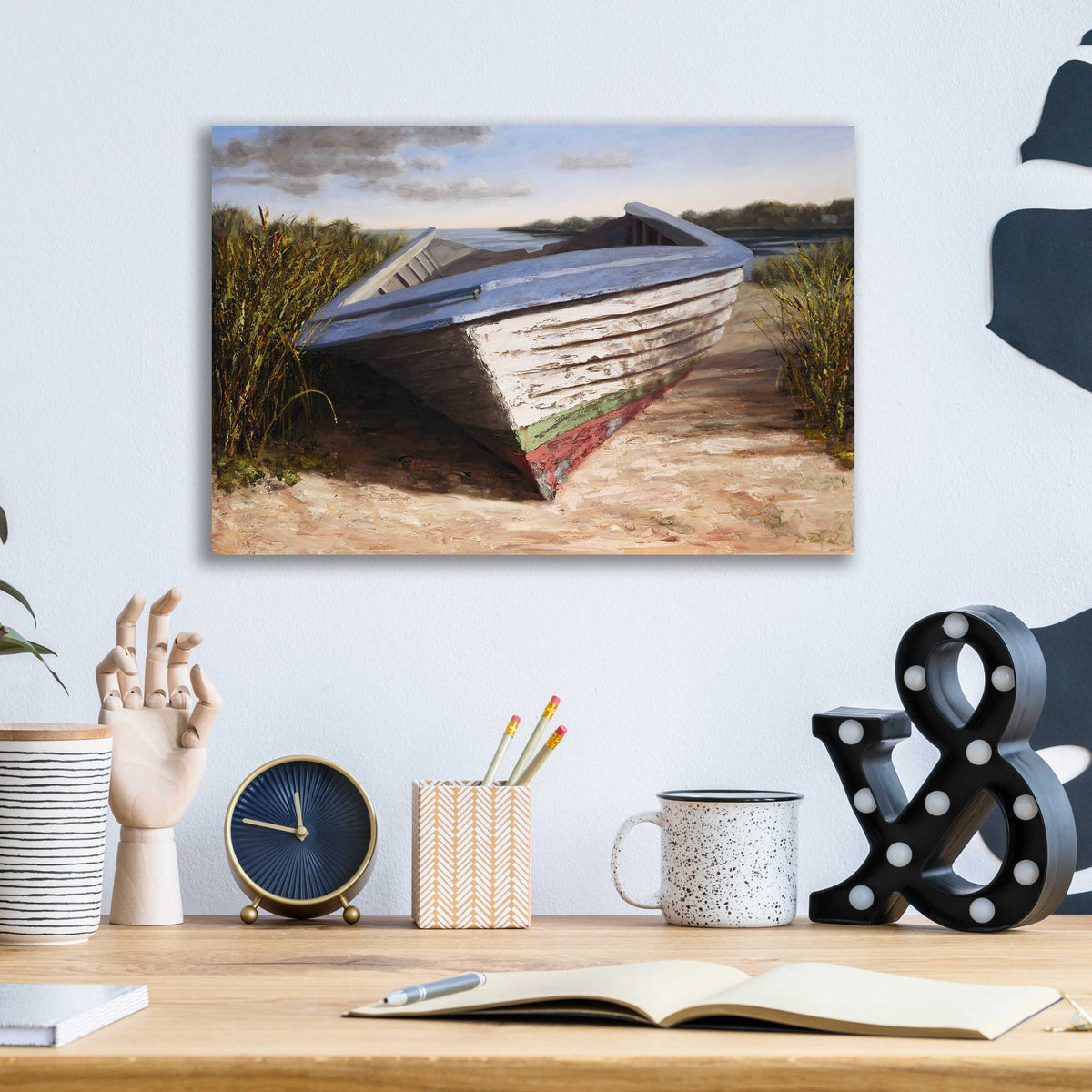 Epic Art 'Montauk Skiff' by Karl Soderlund, Acrylic Glass Wall Art,16x12