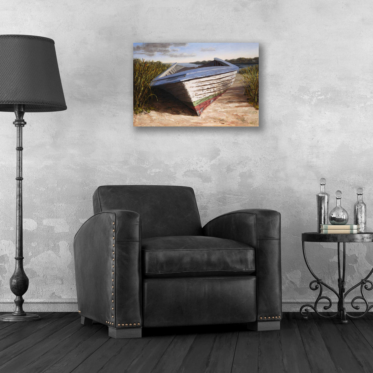 Epic Art 'Montauk Skiff' by Karl Soderlund, Acrylic Glass Wall Art,24x16