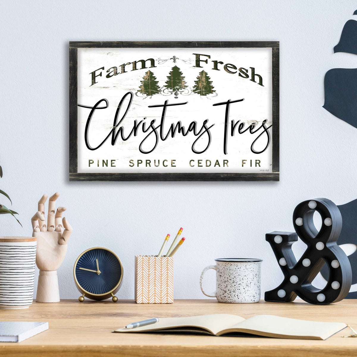 Farm Fresh Christmas Trees II by Cindy Jacobs - 16x12 acrylic wall art in a room