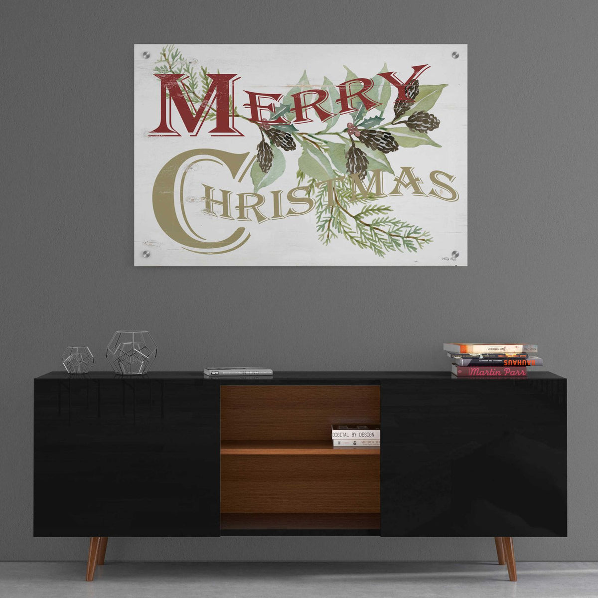 Vintage Merry Christmas by Cindy Jacobs - 36x24 acrylic wall art in a room