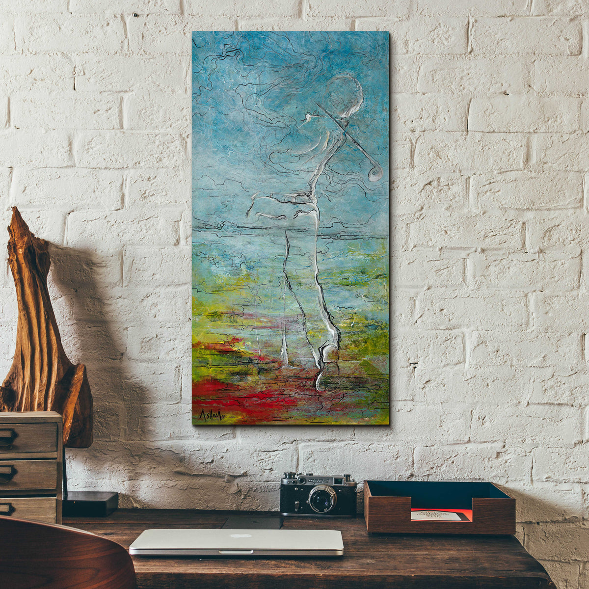 Epic Art 'The Golfer' by Samedin Asllani, Acrylic Glass Wall Art,12x24
