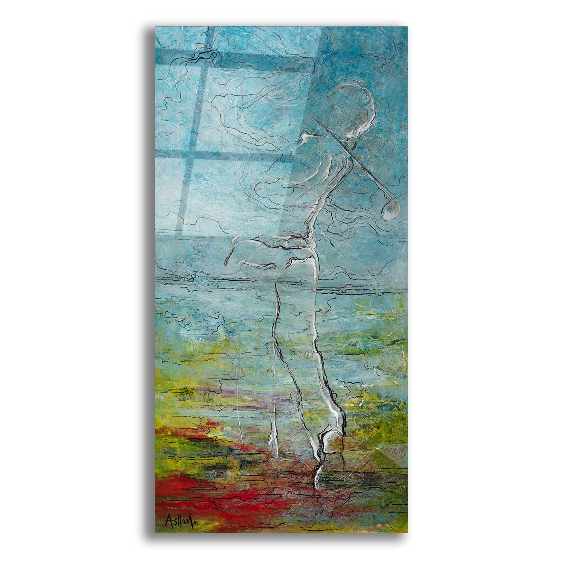 Epic Art 'The Golfer' by Samedin Asllani, Acrylic Glass Wall Art