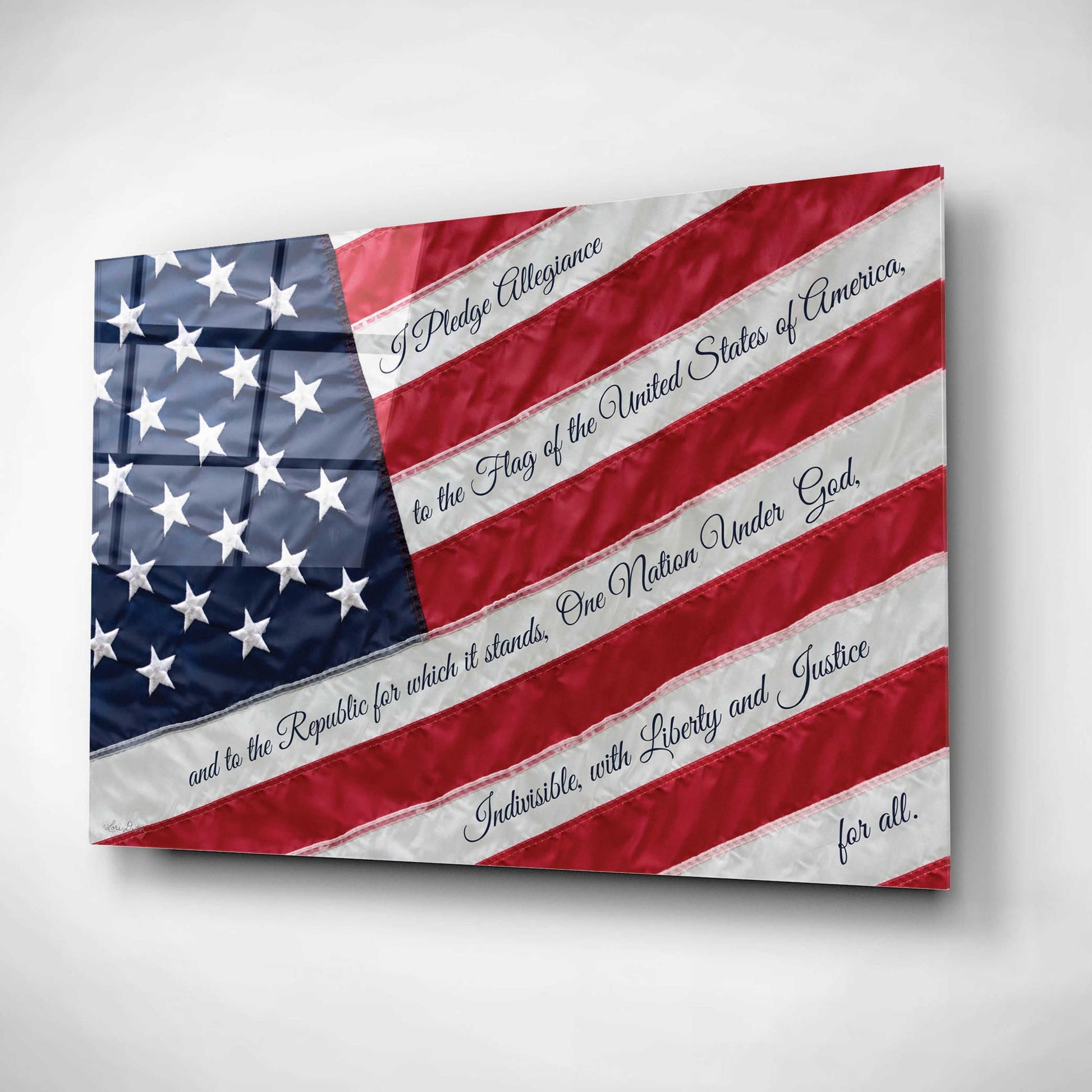Epic Art 'I Pledge Allegiance II' by Lori Deiter, Acrylic Glass Wall Art,16x12