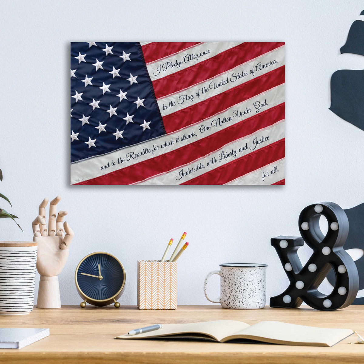 Epic Art 'I Pledge Allegiance II' by Lori Deiter, Acrylic Glass Wall Art,16x12