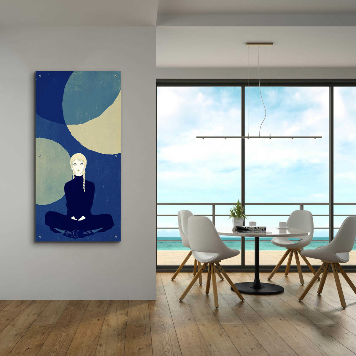 Epic Art 'Blue Planets' by Sai Tamiya, Acrylic Glass Wall Art,24x48