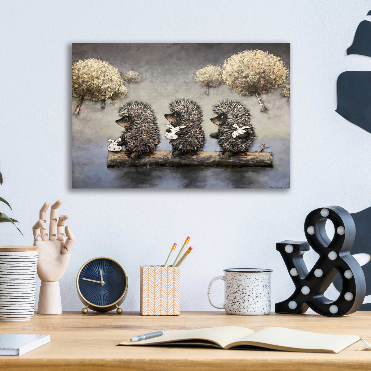Epic Art 'Hedgehog Dreamland' by Alexander Gunin, Acrylic Glass Wall Art,16x12