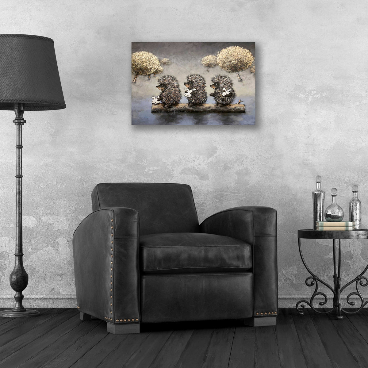 Epic Art 'Hedgehog Dreamland' by Alexander Gunin, Acrylic Glass Wall Art,24x16