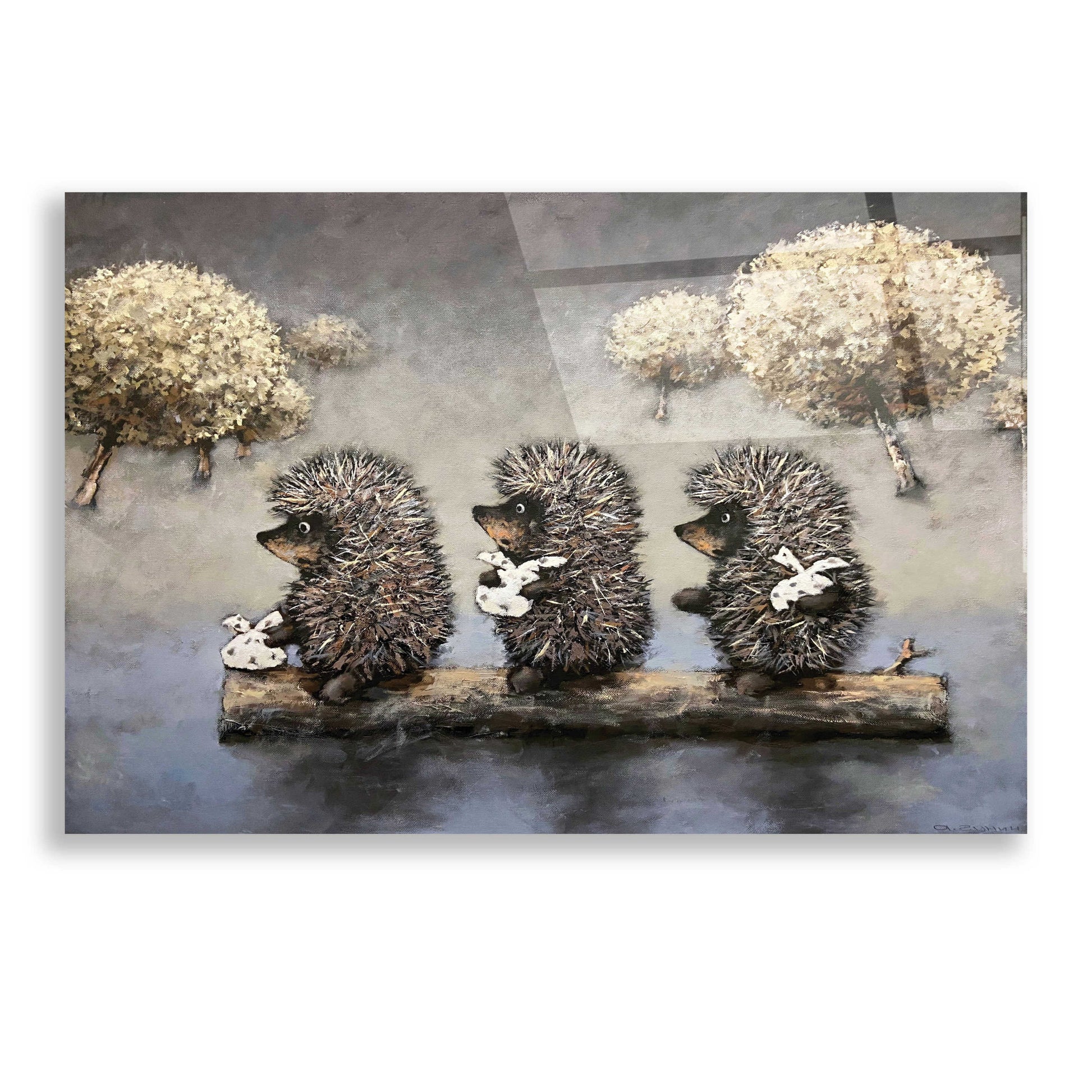 Epic Art 'Hedgehog Dreamland' by Alexander Gunin, Acrylic Glass Wall Art,24x16