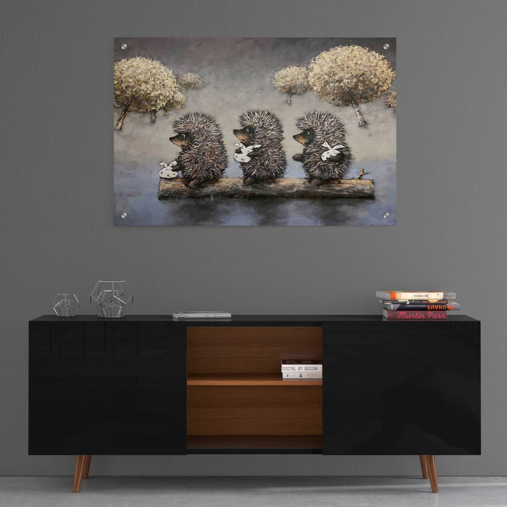 Epic Art 'Hedgehog Dreamland' by Alexander Gunin, Acrylic Glass Wall Art,36x24