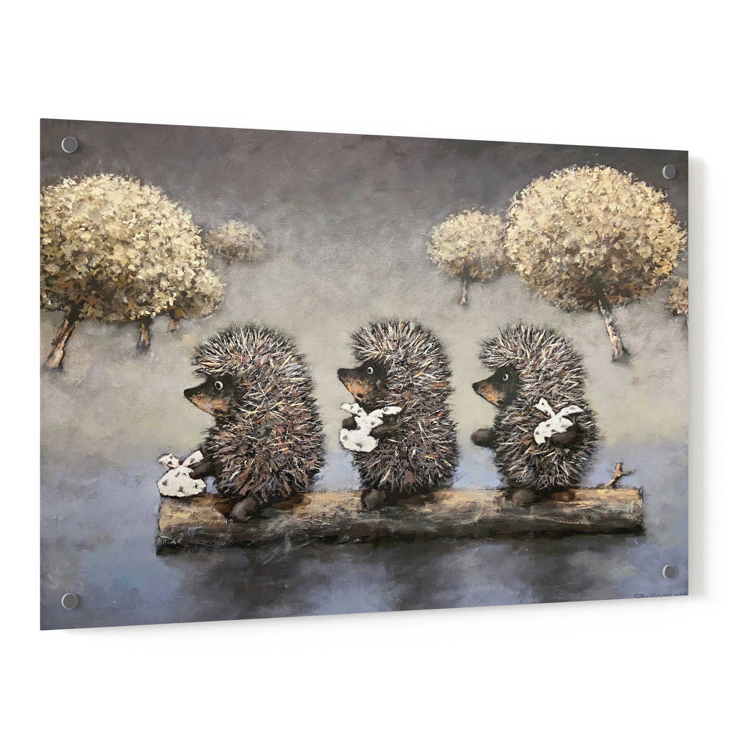 Epic Art 'Hedgehog Dreamland' by Alexander Gunin, Acrylic Glass Wall Art,36x24