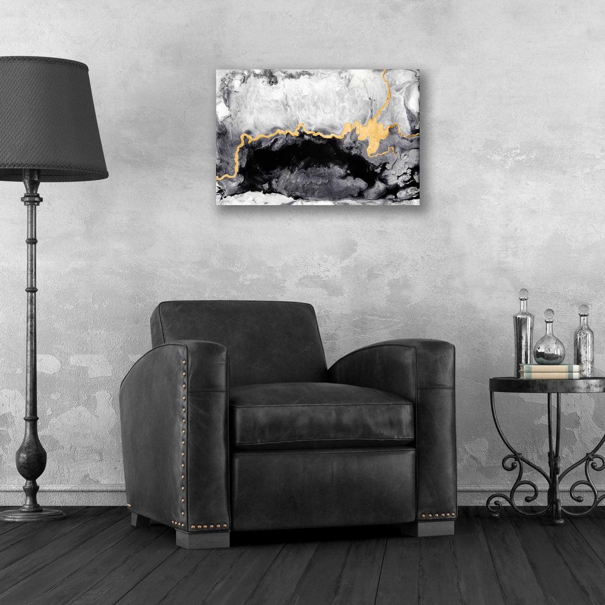 Gilded Onyx by Anna Hambly - 24x16 acrylic wall art in a room