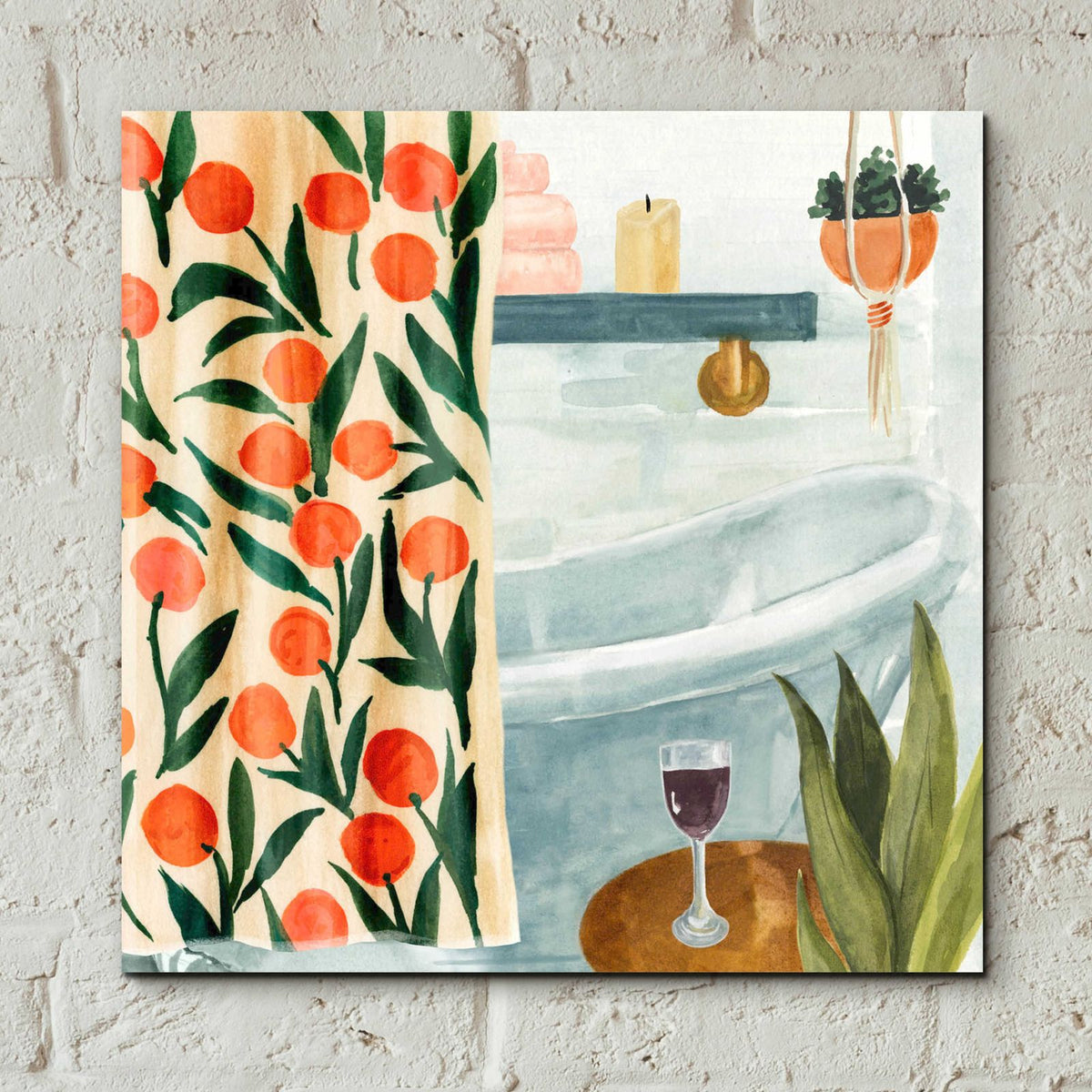Bath Retreat I by Annie Warren - 12x12 acrylic wall art in a room