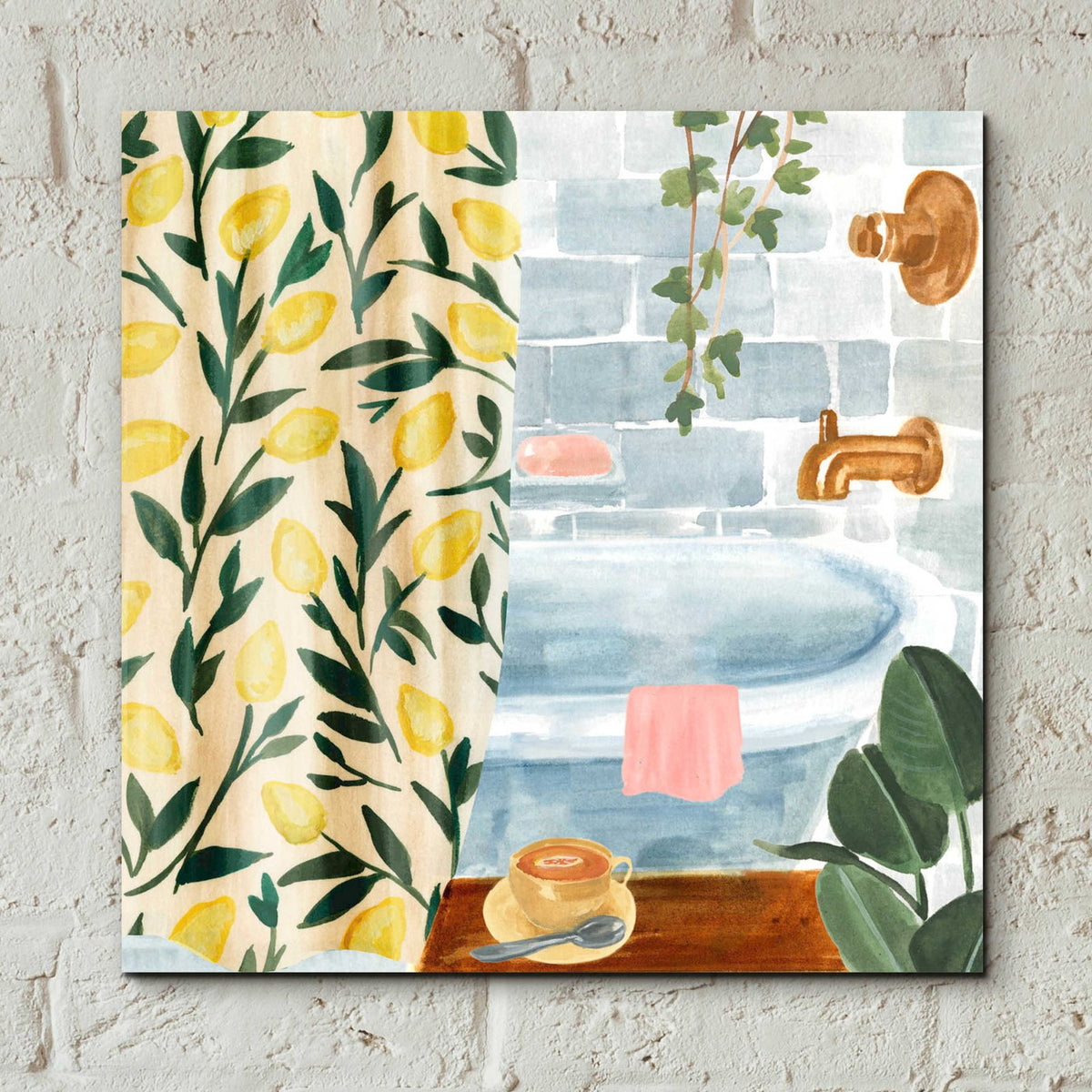 Bath Retreat II by Annie Warren - 12x12 acrylic wall art in a room