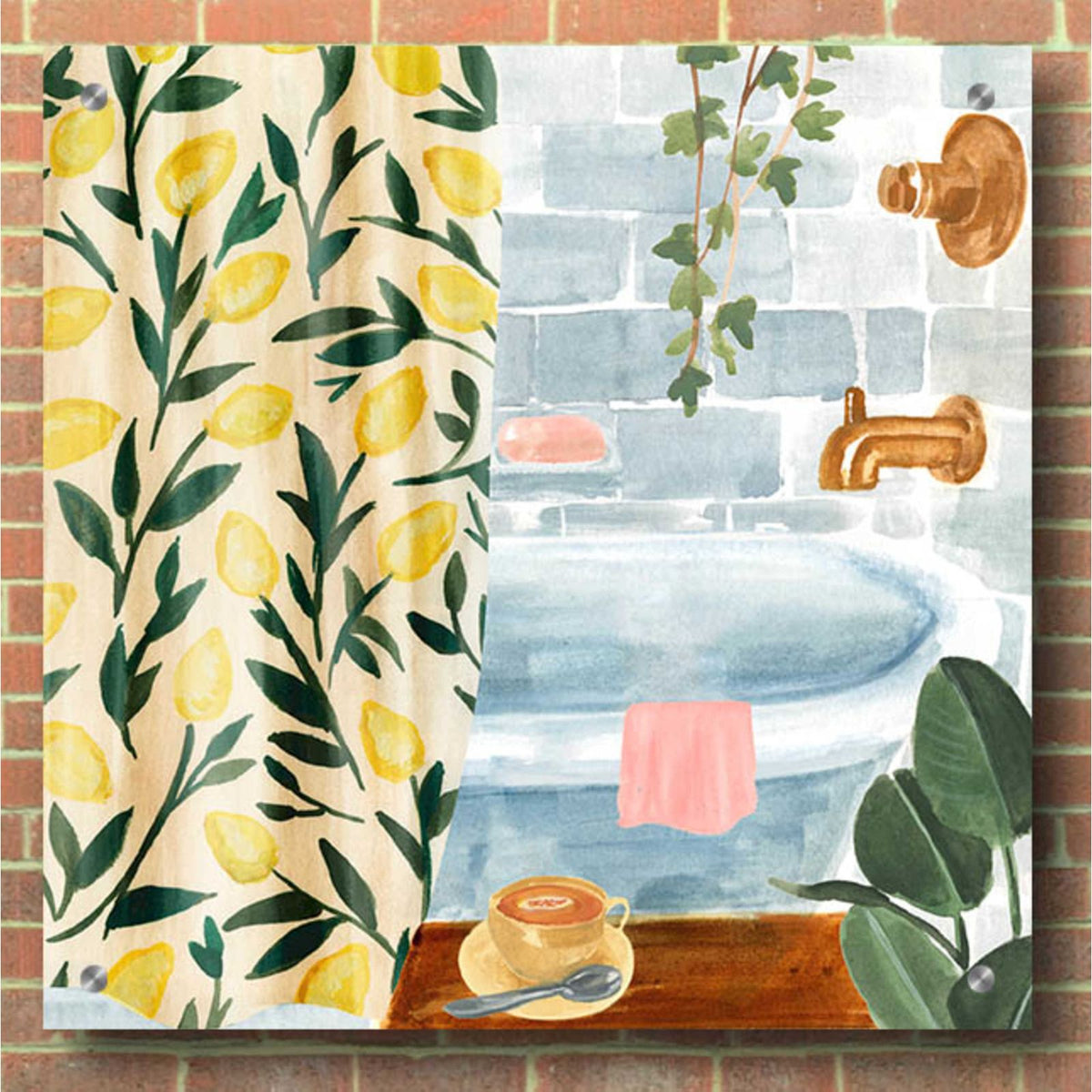 Bath Retreat II by Annie Warren - 36x36 acrylic wall art in a room