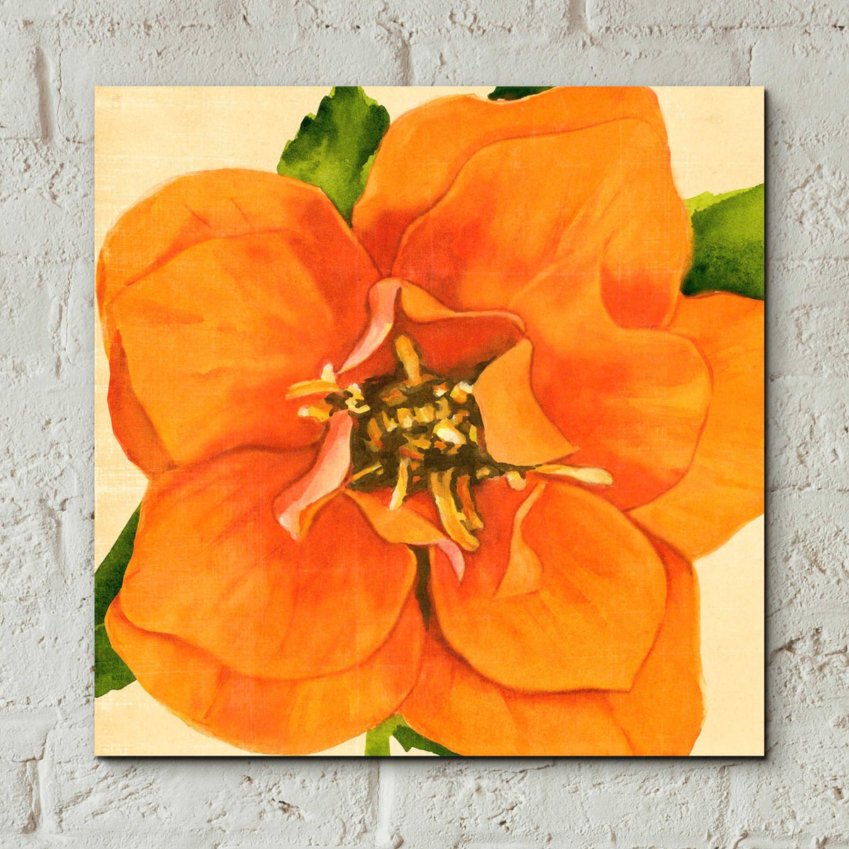 Copper Petals I by Annie Warren - 12x12 acrylic wall art in a room