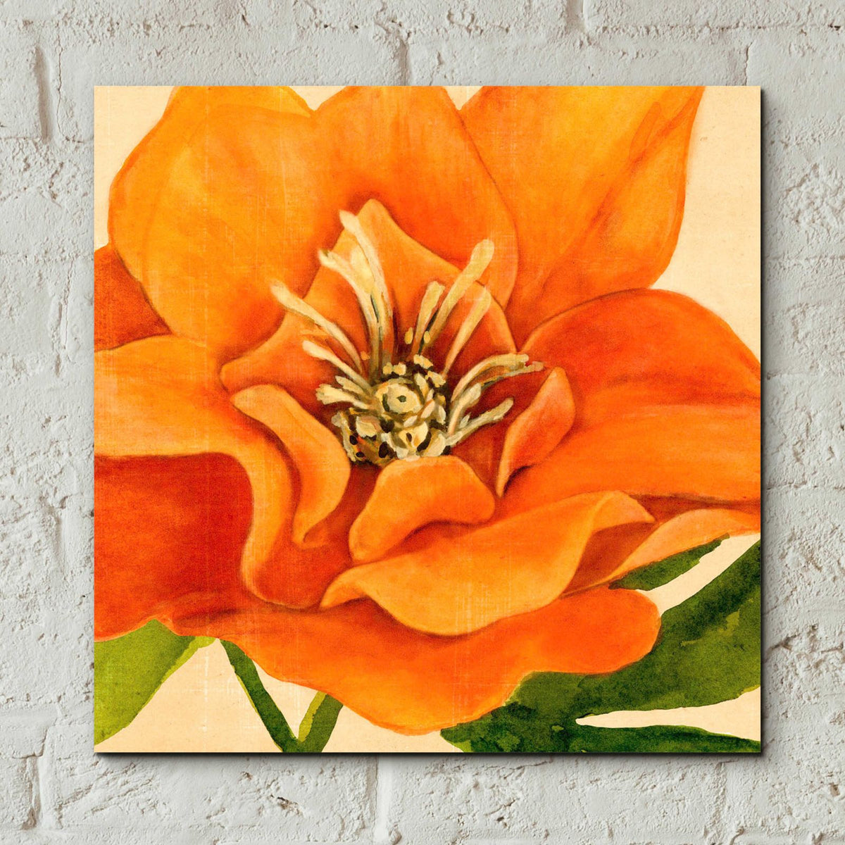 Copper Petals II by Annie Warren - 12x12 acrylic wall art in a room