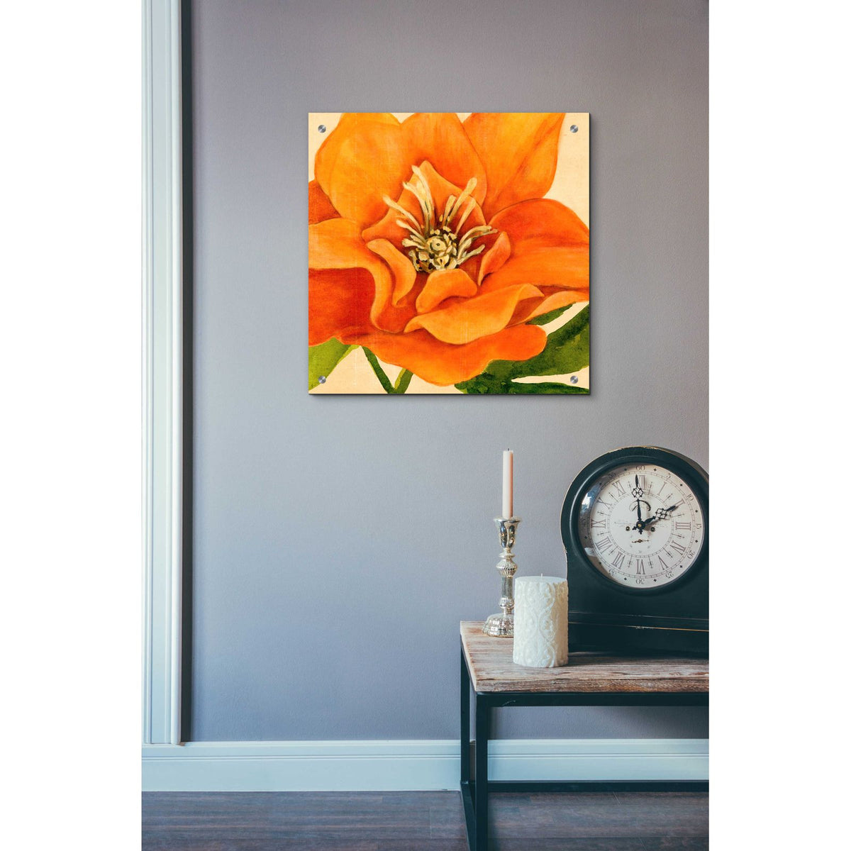 Copper Petals II by Annie Warren - 24x24 acrylic wall art in a room